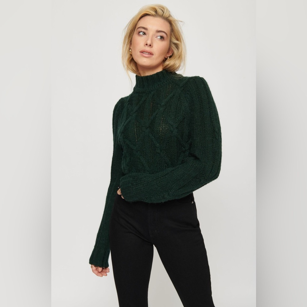 Dynamite Textured Wool-Blend Sweater Emerald NWT